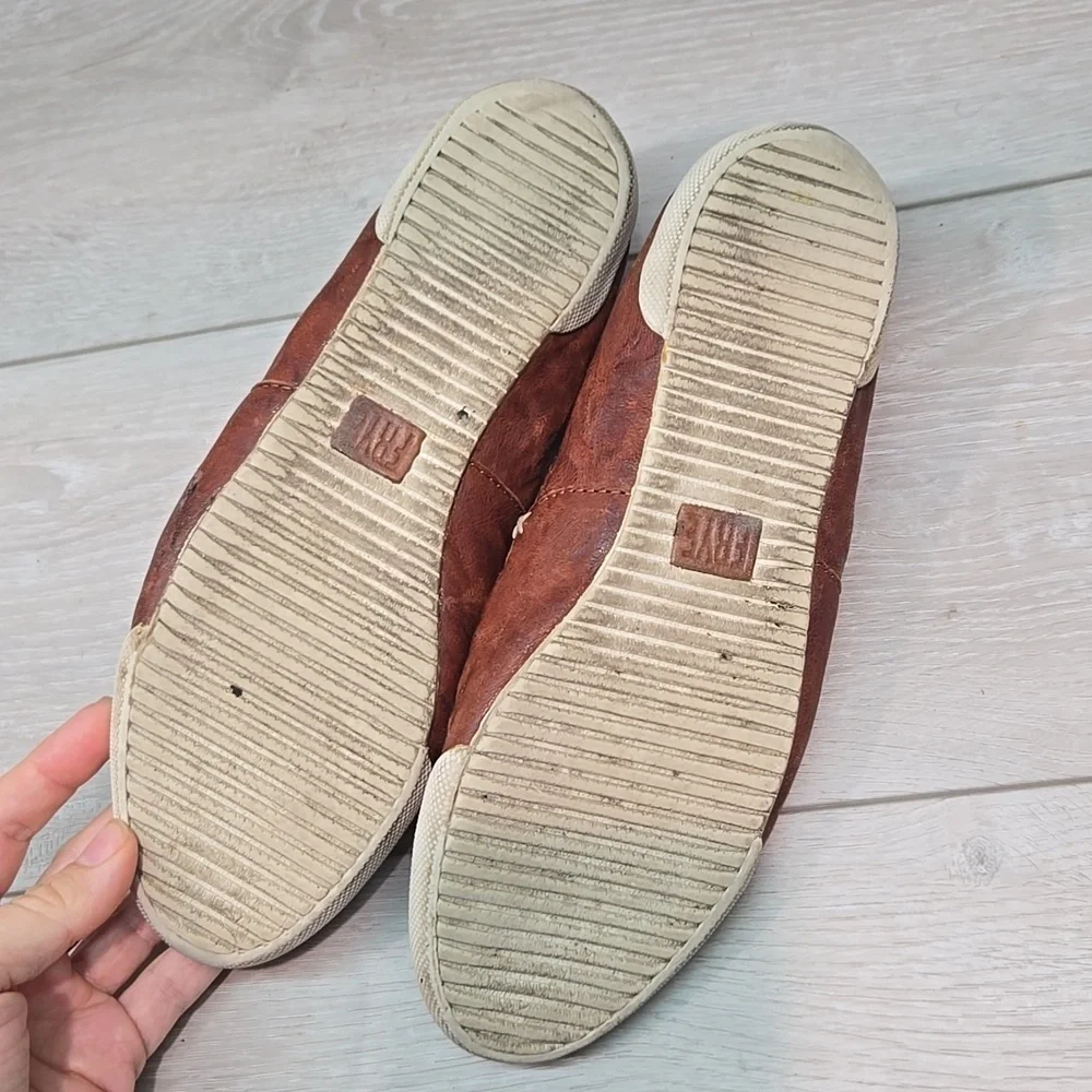 Frye Women Melanie Brown Leather Slip-On Flats Shoes Sz 7.5M